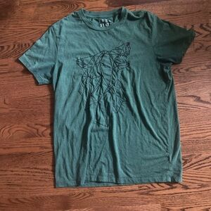 Free State Dark Green Geometric Wolf Tee